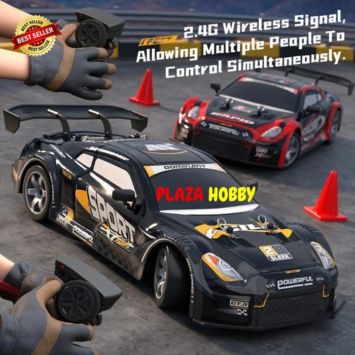 BARANG TERLARIS  rc drift Y1806 NISSAN GTR 2.4ghz 4WD semi proportional drift on-road touring