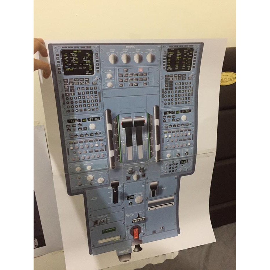 Poster Cockpit Airbus A320-200 / Layout Cockppot Airbus A320 Terbatas