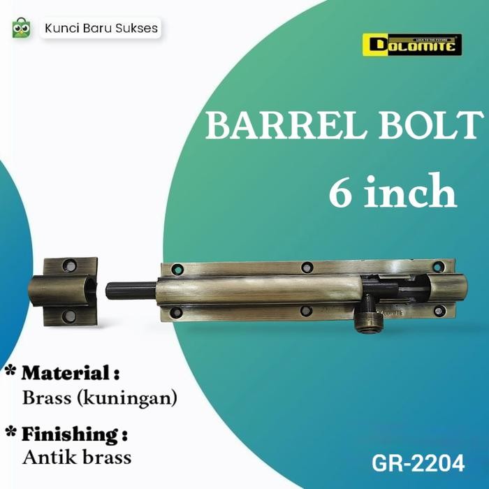 Grendel Slot Dolomite 6" Antik Brass Gr-1203