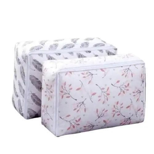 Tas Kantong Plastik Laundry Bag Tempat Pakaian Baju Kotor Laundry Dress Bag Corak Putih