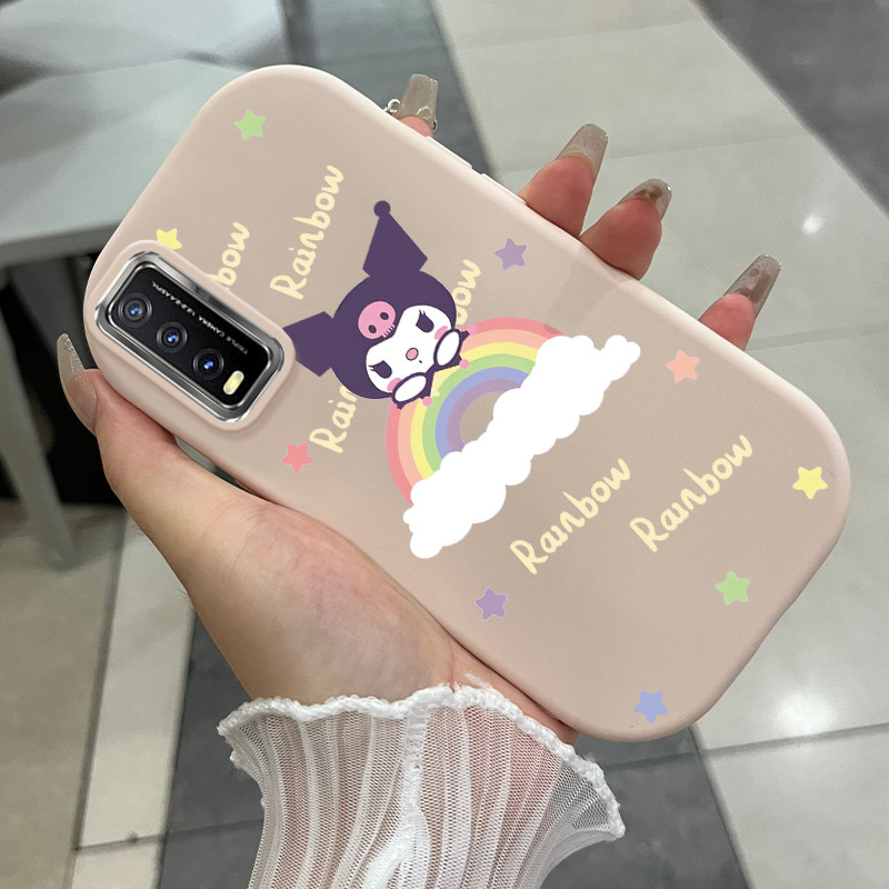 Casing Hp Untuk VIVO Y20 Y20i Y20s Y20T Y12s Y12a Case HP Lucu dengan Corak Pelangi Awan Silikon Sof