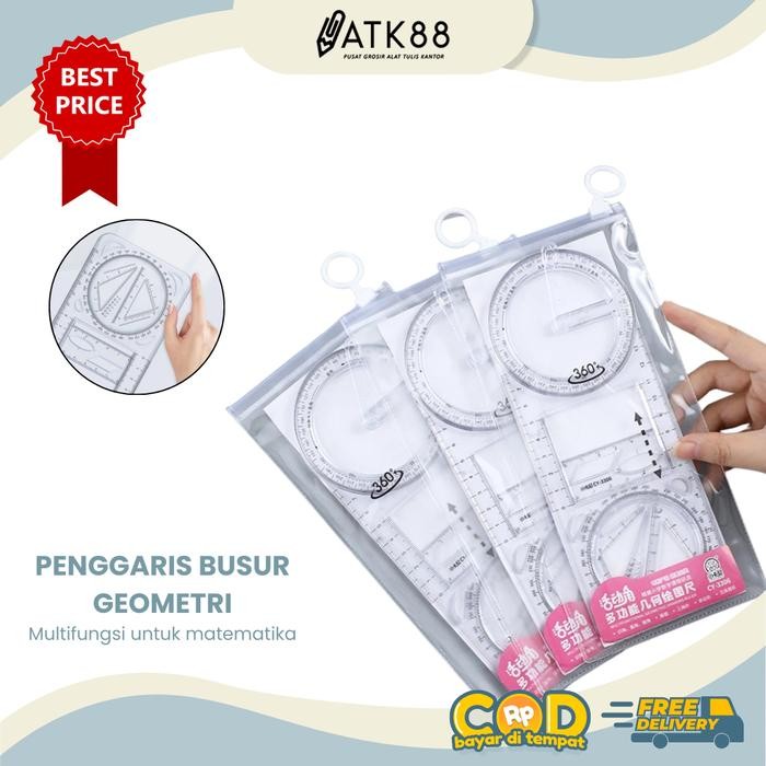 

Penggaris Busur Geometri Rotary 360 derajat Multifungsi Serbaguna Matematika Multi Functional Math
