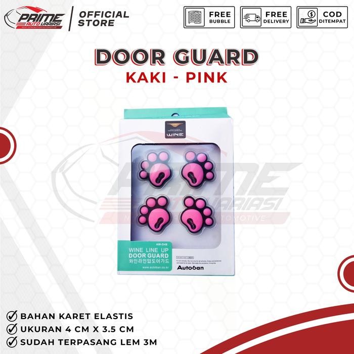 GRATIS ONGKIR Door Guard - Pengaman Pintu Mobil Universal - Karakter Kaki PINK WR502