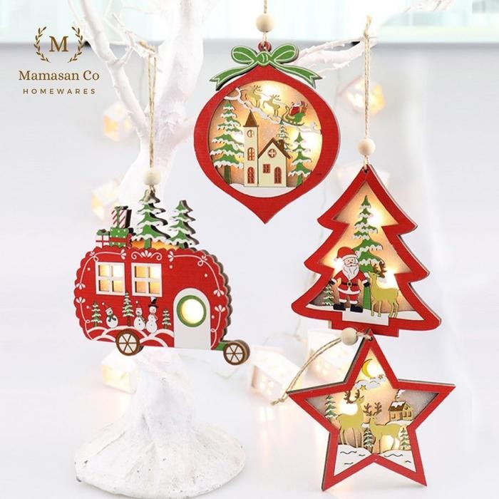 DISKON Christmas LED Hanging Decoration Dekorasi Natal Lampu Xmas READY STOCK