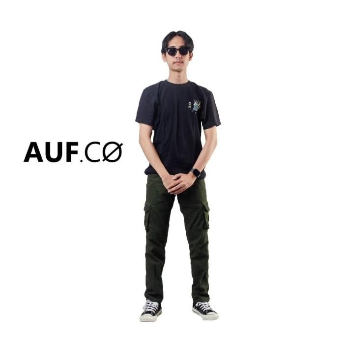 Celana Cargo Pria Hijau Army Slimfit Auf.co