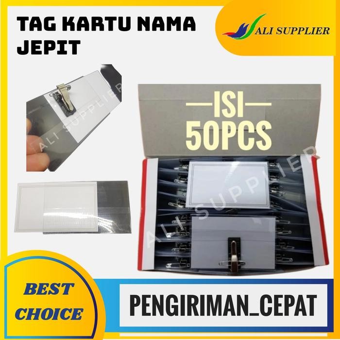 

DISKON Name Tag Jepit Peniti / Tanda Pengenal / ID Card / Card case