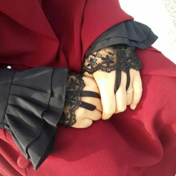 Pilihan- Manset Tangan Cincin Handsock Ring Renda Brukat Besar Muslimah Cantik