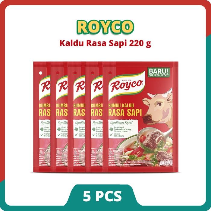 

Stok Baru Royco Bumbu Kaldu Sapi 220G Isi 5