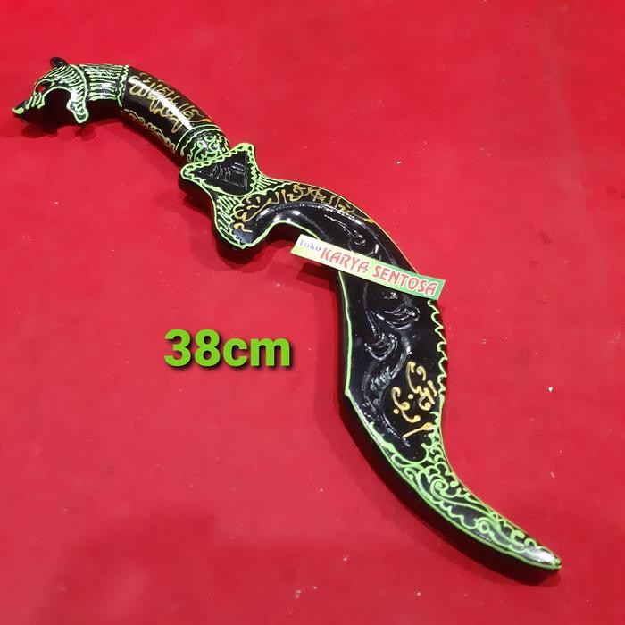 Barang Antik Kujang Kuning Warangka Hijau Lafat