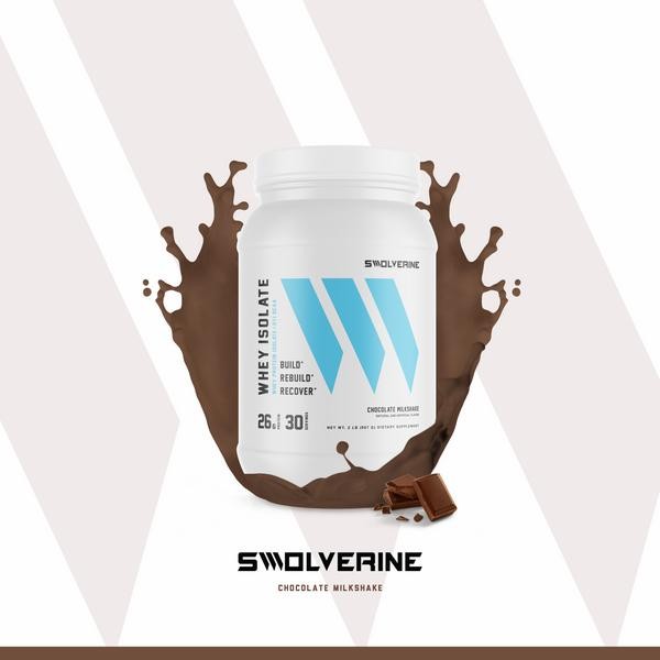 swolverine Whey Protein Isolate 30 servings 26g protein 2 lb USA