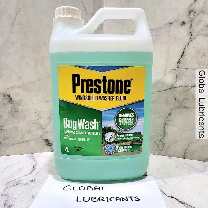 Terbaik Prestone Windshield Washer Fluid/ Bug Wash + Rain Repellant 2 Liter (Cairan Wiper Fluid +