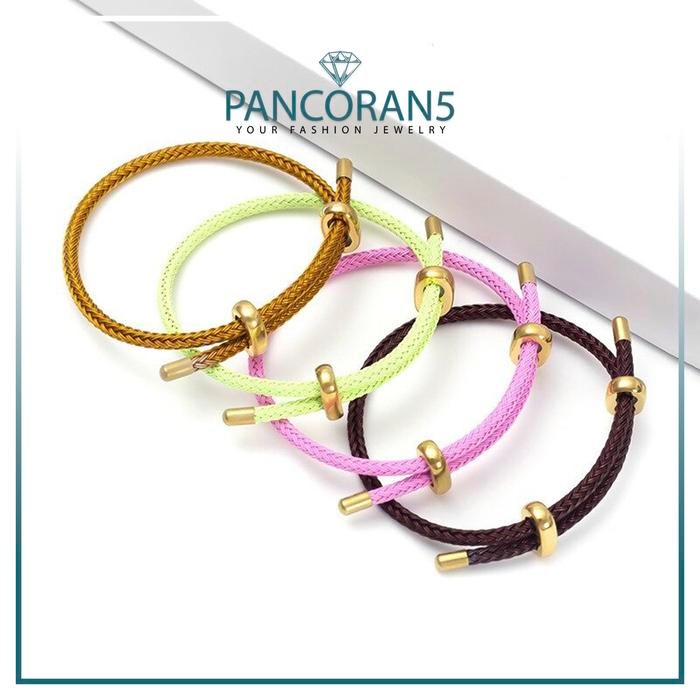 

New Gelang Tangan Wanita Tali Kawat Waterproof 3mm (Free Karet 4 Pcs)