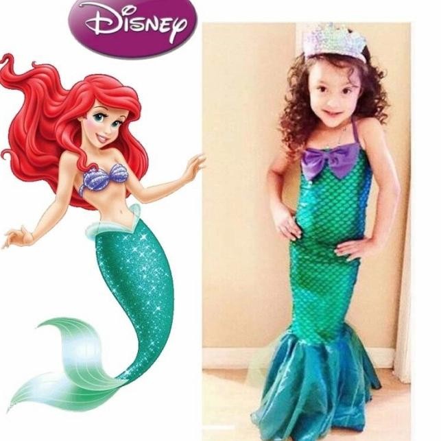 ASLI Mermaid Costume For Kids Kostum Hoween Cosplay Anak Putri duyung READY STOCK
