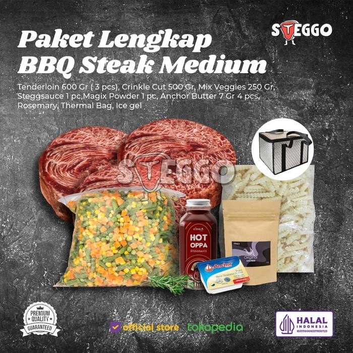 Pilihan- Paket Hemat Lengkap Bbq Tenderloin Beef Steak, Bundling Daging Steak - Medium Set