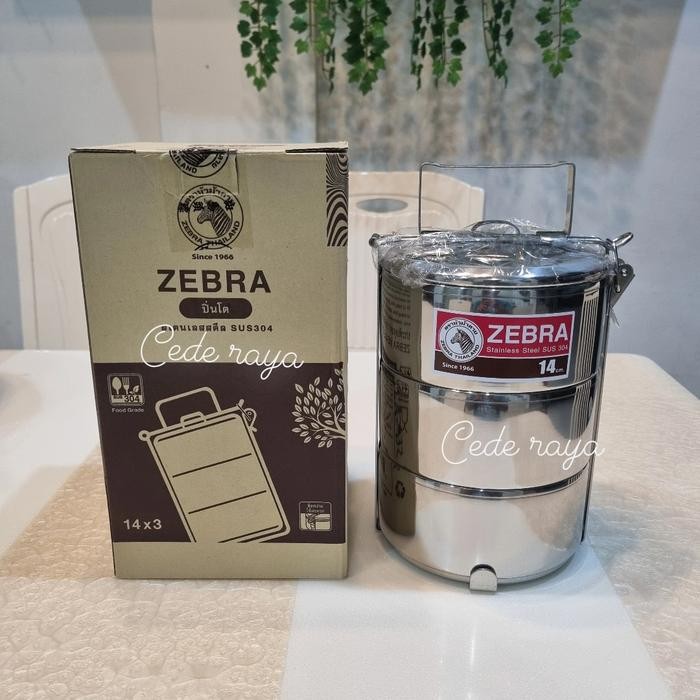 Rantang Stainless Jepit Zebra 14 Cm X 3 Tingkat