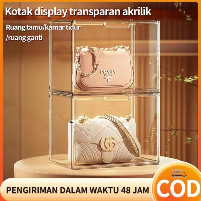 Bohan Transparent Storage Display Box XXL Kotak Penyimpanan Sepatu Display Tas Buku Transparan