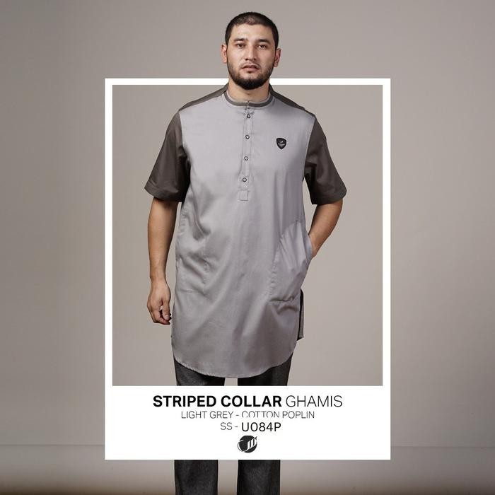 Ghamis Striped Collar Gamis Samase U084P