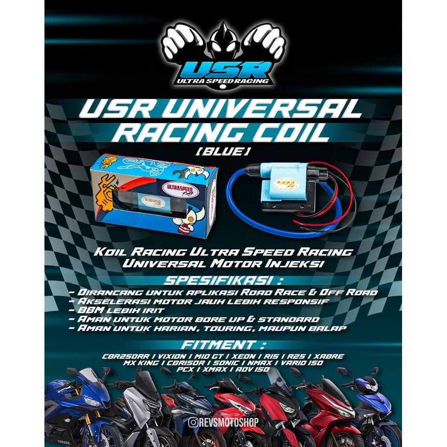Usr Koil Racing Usr Injeksi Universal 1 Silinder Yamaha R15 Aerox Xmax / Honda Cbr150 Pcx150