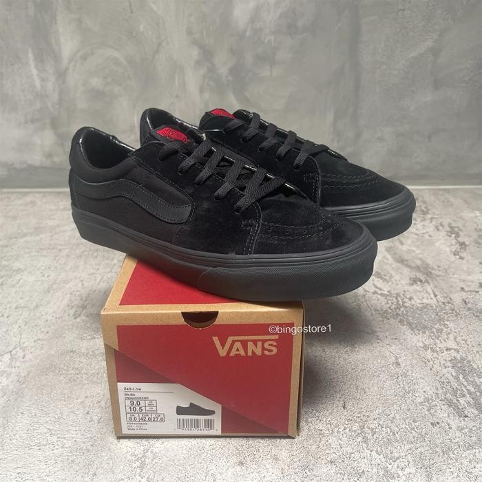 Laris Vans Sk8 Low Black Black Original - Vans Sk8 Allblack Terlariss 