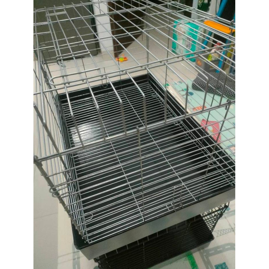 KANDANG KELINCI GALVANIS BESAR LIPAT BAHAN GALVANIS 61x41x41cm