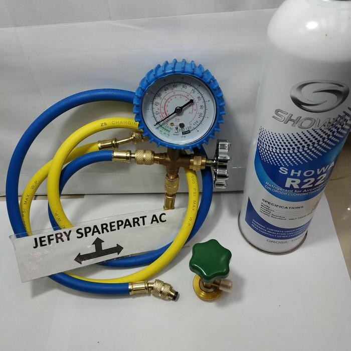 Promo Paketan Freon Ac R22 Manifold Single Non+Krant +Freon R22 + Selang R22