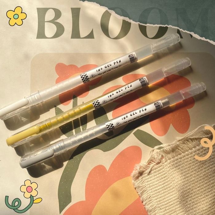 

New Pulpen Bolpoin Putih White Gold Silver Ink Gel Pen