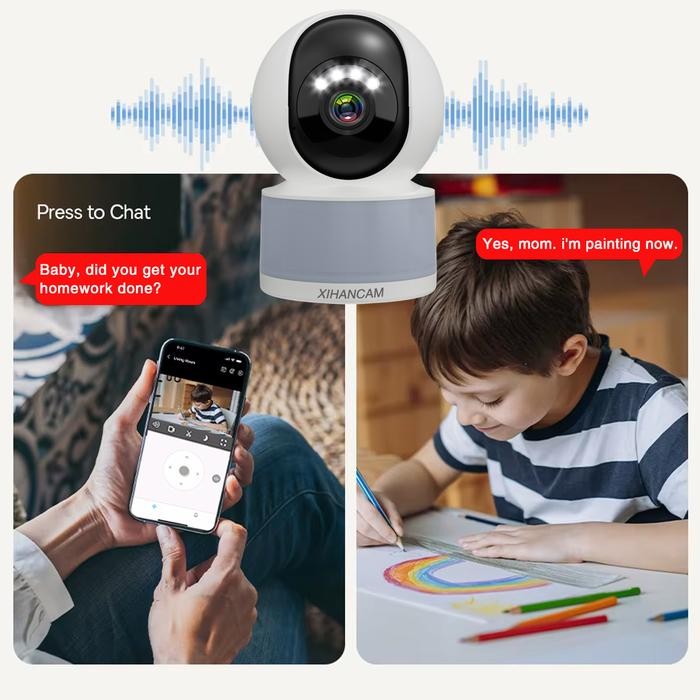 XIHANCAM CCTV Lampu Wifi 5MP IP Kamera CCTV Indoor 360 PTZ Zoom CCTV Bohlam Wifi Jarak Jauh Lewat HP