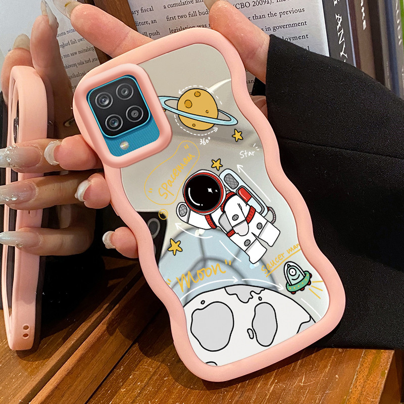 Casing HP Untuk Samsung A12 4G A12 5G M12 F12 Case Astronot NASA Macaron Softcase Silikon Kasing Cre