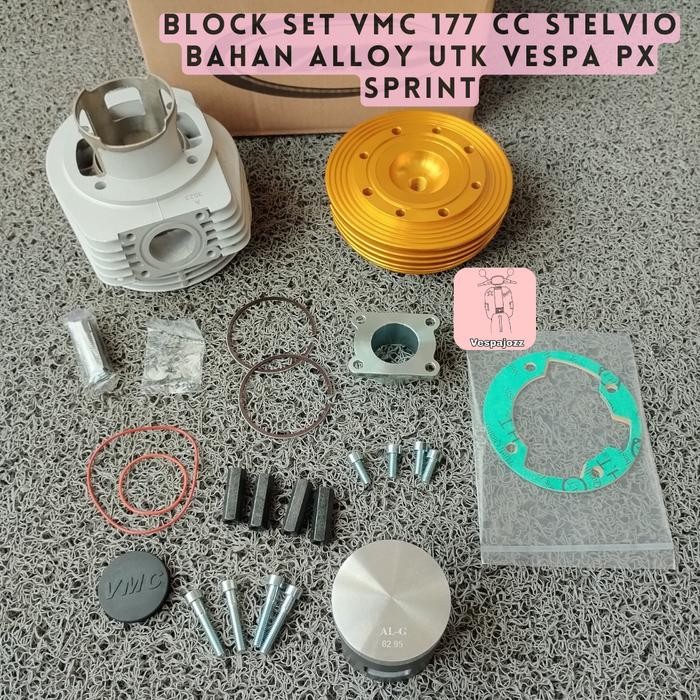 BLOK SET VMC 177 CC STELVIO BAHAN ALLOY UTK VESPA PX SPRINT