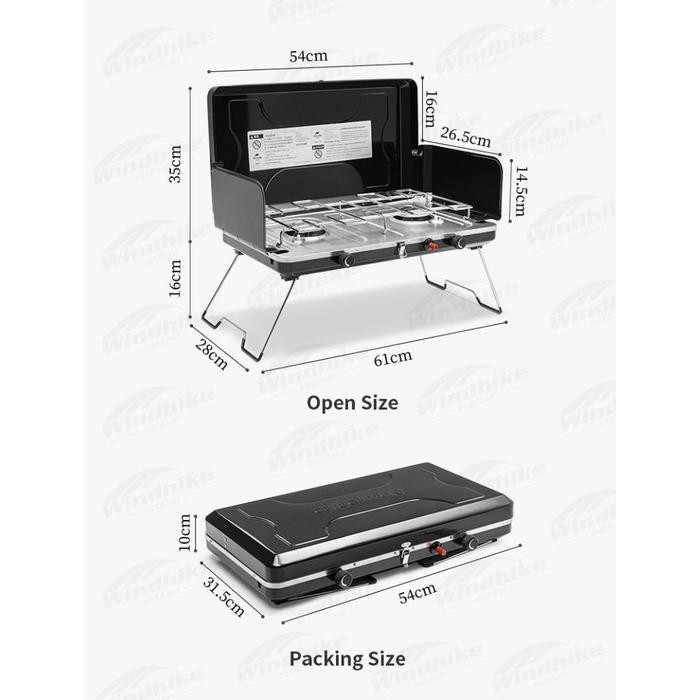 KOMPOR GAS 2 TUNGKU PORTABLE CAMPING OUTDOOR NATUREHIKE NH22RJ001