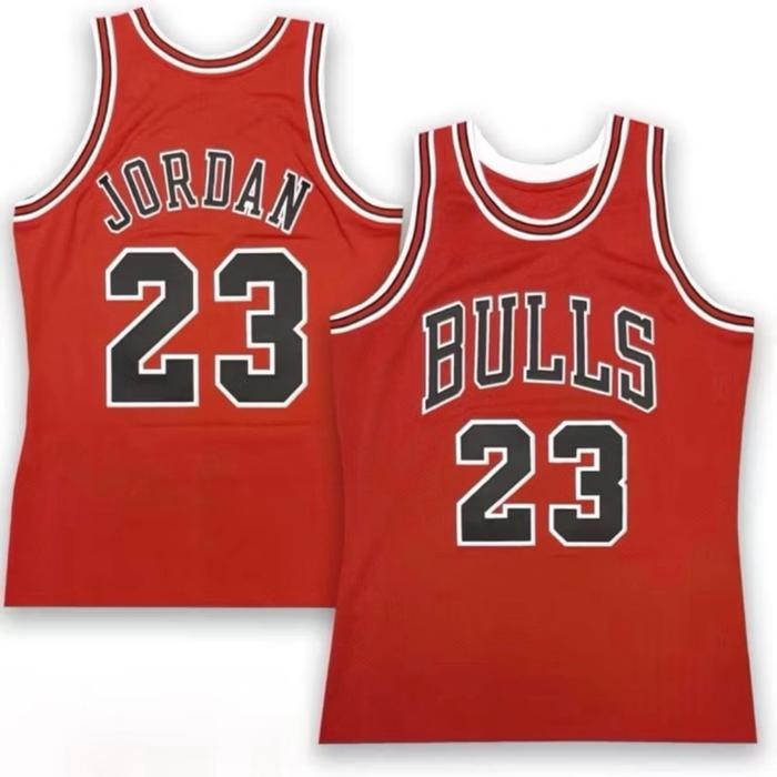 PJS BORDIR IMPORT JERSEY BAJU BASKET CHICAGO BULLS 23 MICHAEL JORDAN MERAH