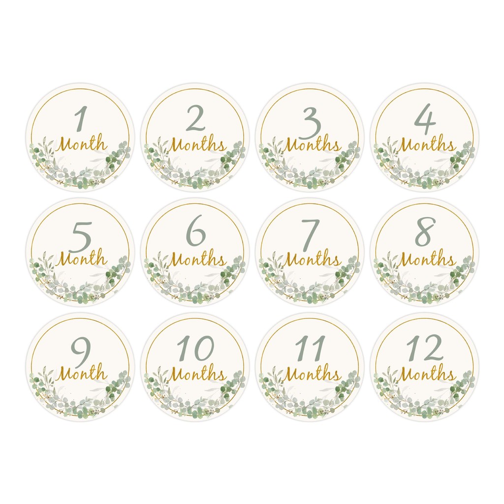 12PCS Baby Photography Birthday Cards 1-12 Month Card Baby Milestone Children Photography Props Birt