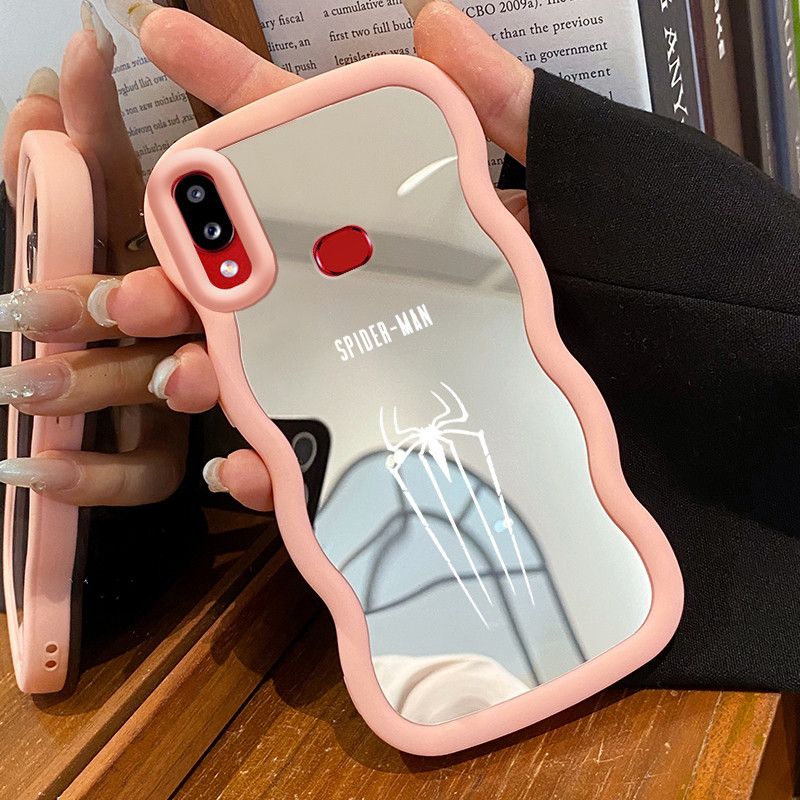 Casing Untuk Samsung A10s M01s Case Casing HP Pola bekas kaki dan laba-laba Kesing Kasing Macaron Mi