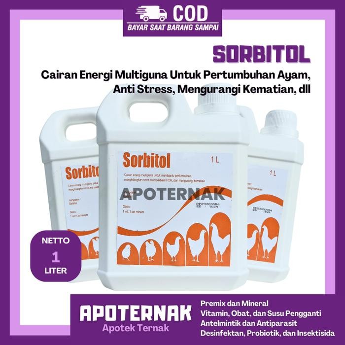 SORBITOL AYAM 1 LITER SUPLEMEN PENAMBAH ENERGI DAN STAMINA AYAM AGRINUSA SORBI SORBITOL UNGGAS