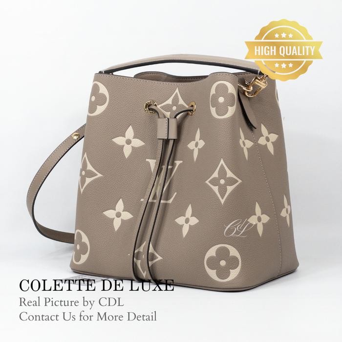 Tas Wanita Codeluxe Neonoe MM Monogram Empreinte Tourtelle/Creme GHW best seller