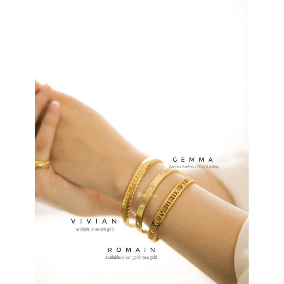 Dear Me - Romain Bangle Titanium 18K Gold Plating Gelang Wanita