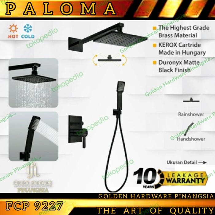 Populer Paloma Fcp 9227 Shower Set Tanam 4 Way Keran Air Panas Dingin Hitam Mb Terlariss 
