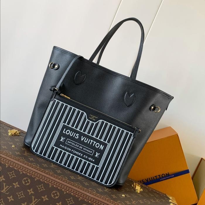 STOK TERBATAS  LOUIS VUITTON LV NEVERFULL INSIDE OUT MM WOMEN'S TOTE BAGS/LV TAS TOTE BAHU