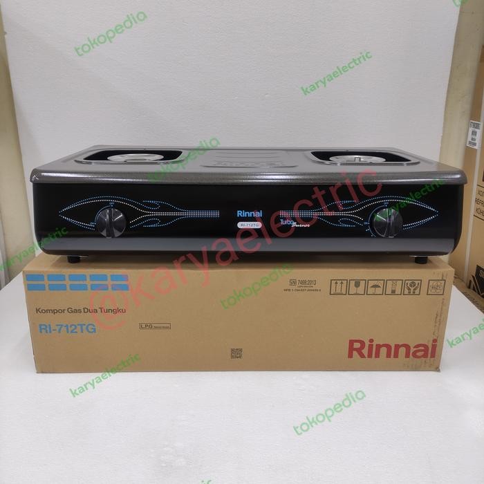KOMPOR RINNAI 2 TUNGKU TURBO 712 TG HITAM