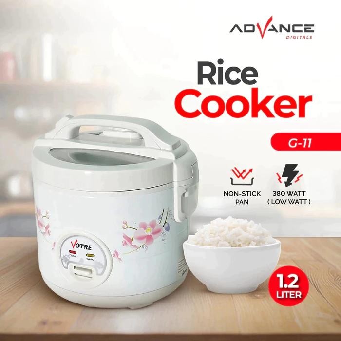 New FREE LAMPU Magic Com Kecil - Penanak Nasi ADVANCE G11 Ukuran 1.2L Magic Com Tutup Kaca