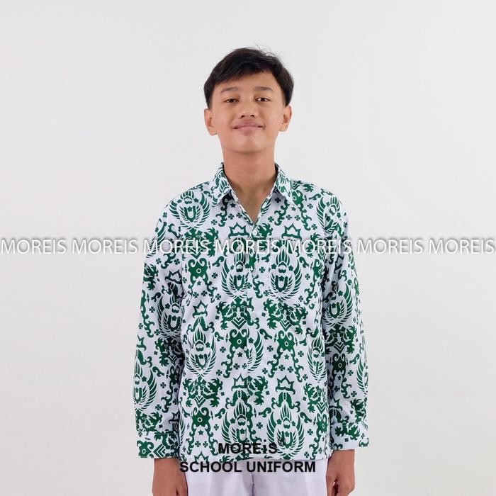 Seragam Batik Garuda Panjang Hijau SD/MI/TK/PAUD
