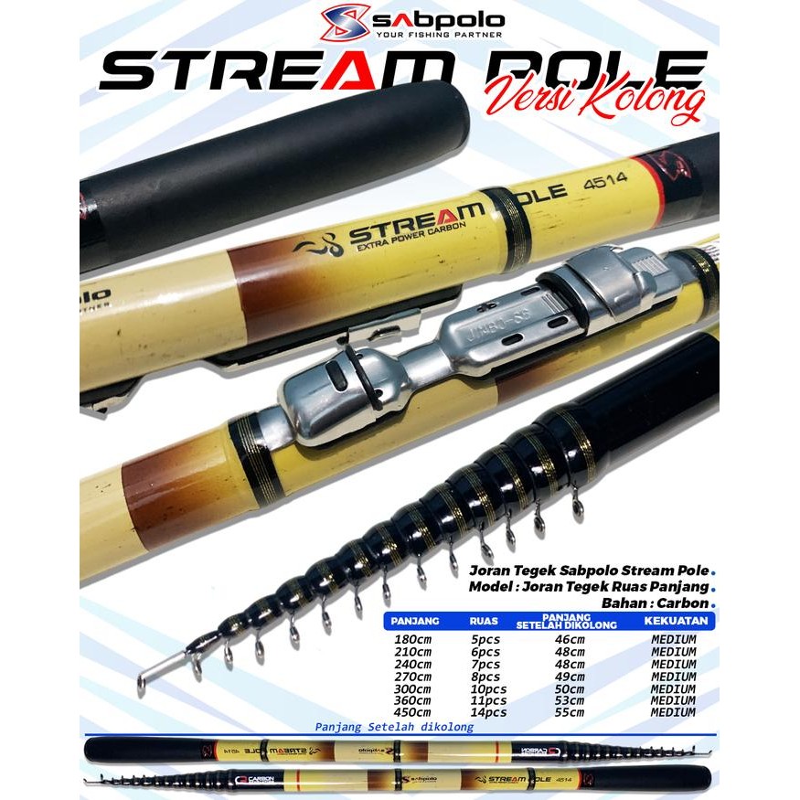 NEW TEGEK Sabpolo Stream Pole KOLONG Joran Pancing tegek (TERBAIK) (TERBARU) (TERMURAH)