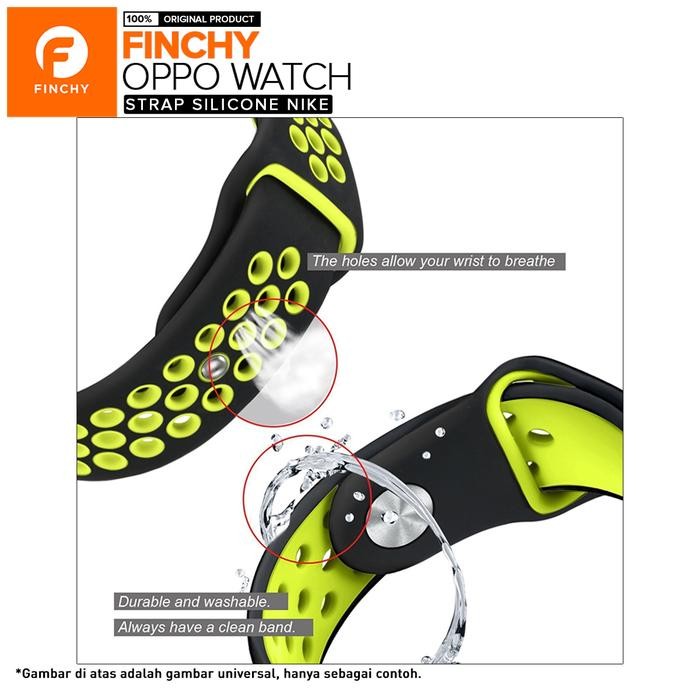 Finchy Silicone Strap For Oppo Watch 41Mm 46Mm Dual Tone Wristband Fs Original Best Seller