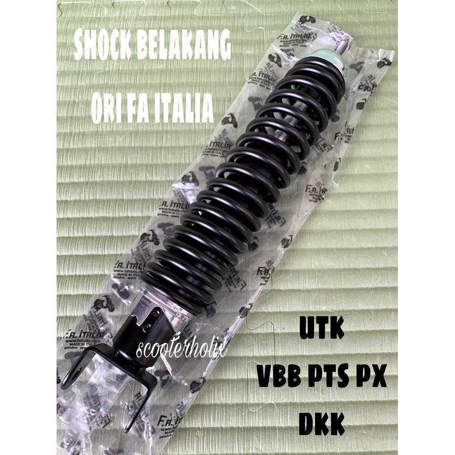Shock belakang Fa italia hitam utk vespa largeframe smallframe