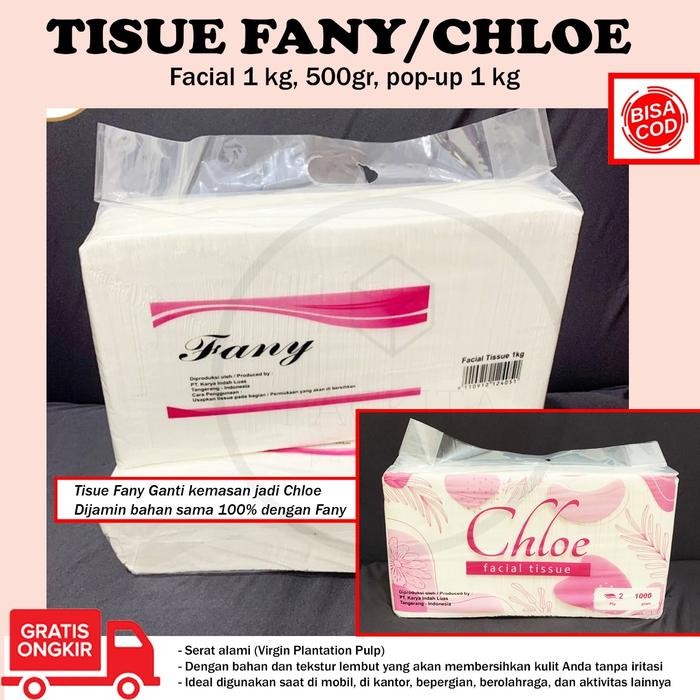 New Tisu Facial Fanny 1000 Gram tissue murah tissu wajah muka lembut 1 kg