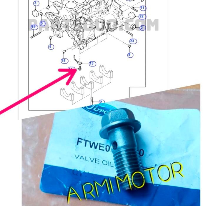 Jual Baut Jet Oli Ford Everest Ranger 2.5 Cc Tdci Original Baut Jet Oil