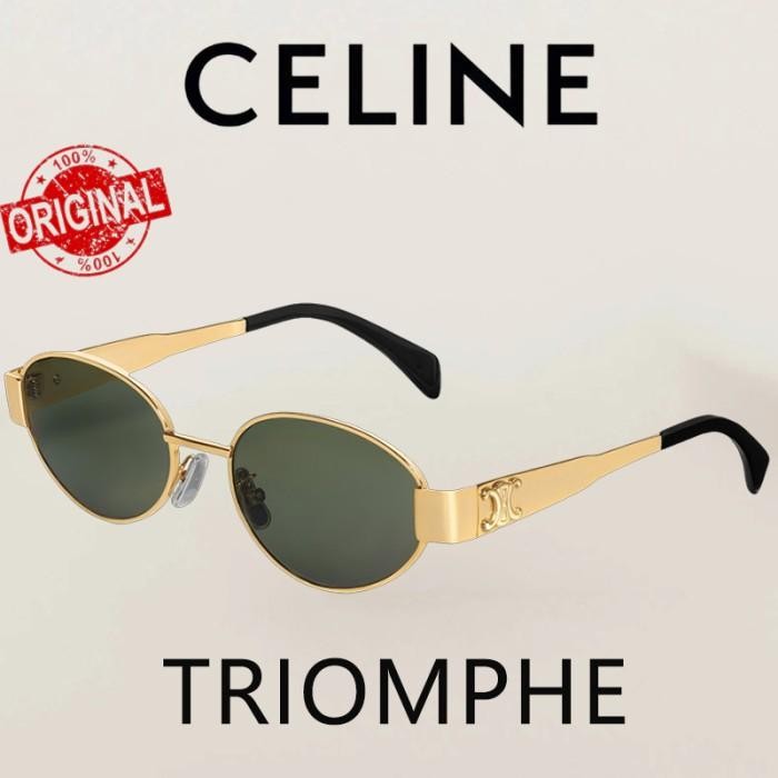 Promo 100% OriginalKacamata Hitam Celine Sunglasses Triomphe Metal Cl8003 Metal Kacamata Vintage