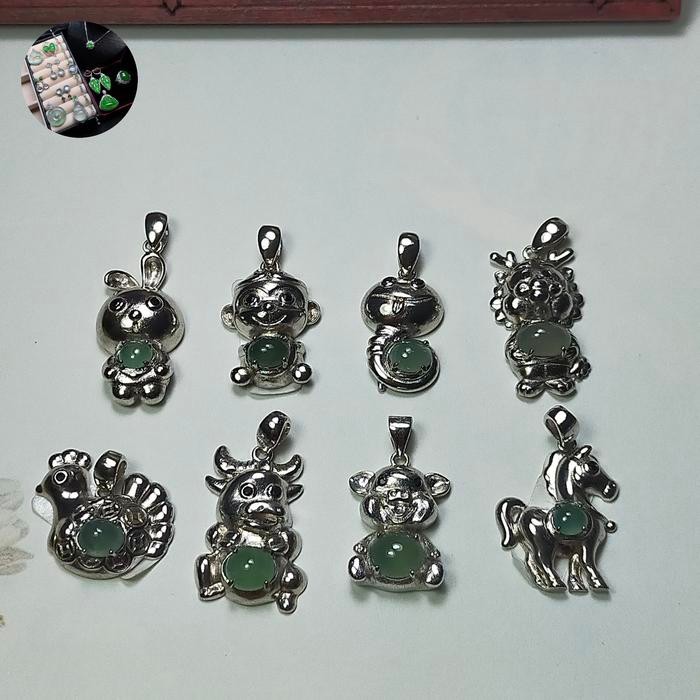 Liontin perak Giok Shio + sertifikat best seller