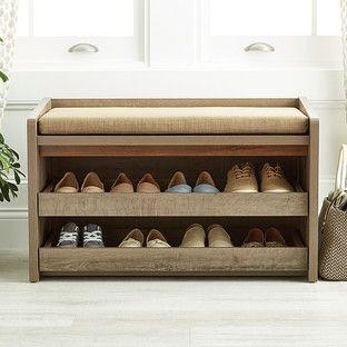 TERMURAH Rak Sepatu Plus Bangku Sofa Kayu Mahoni 2 Laci READY STOCK