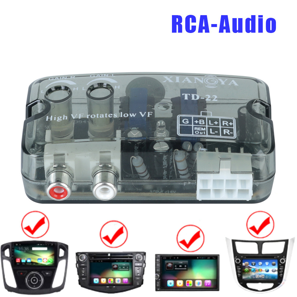 High To Low Universal RCA Line RCA Stereo Auto Car Audio Converter 12V Speaker Level Converter Adapt